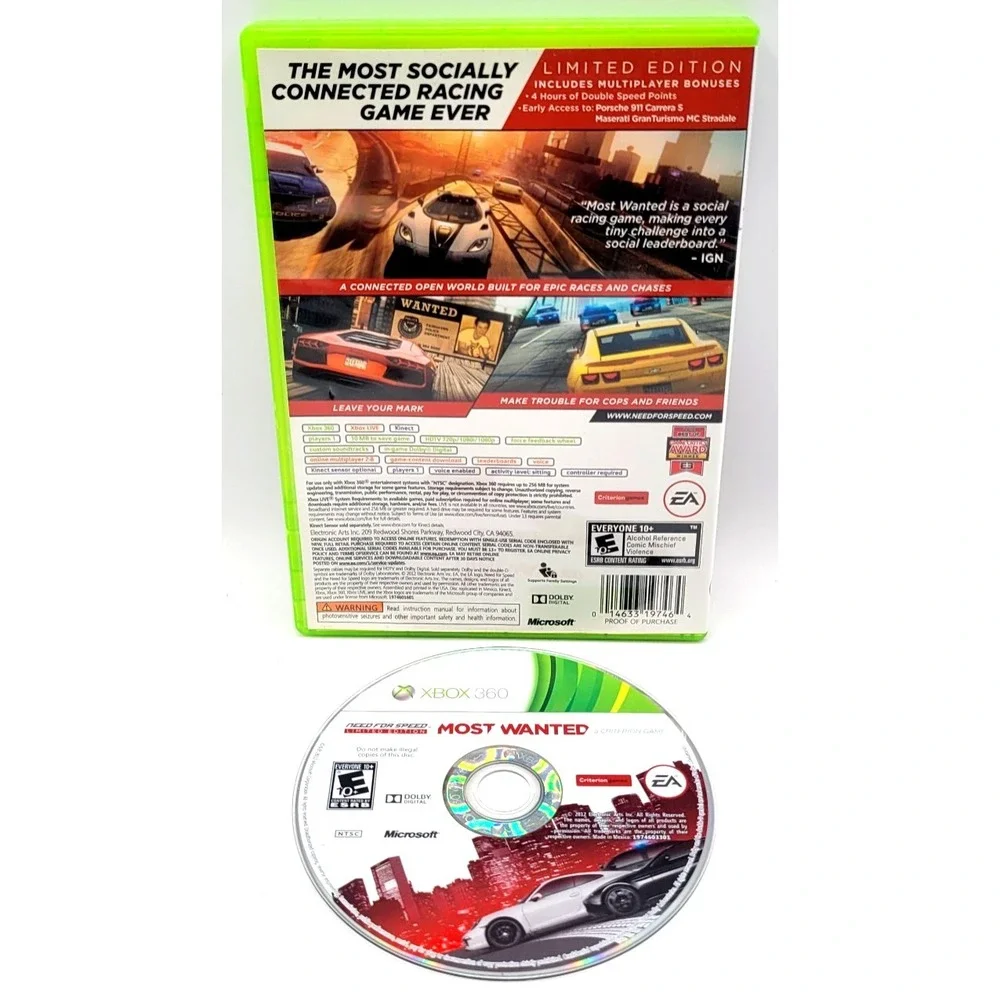Need for Speed: Most‎ Wanted Limited Edition (Microsoft Xbox 360, 2012)
